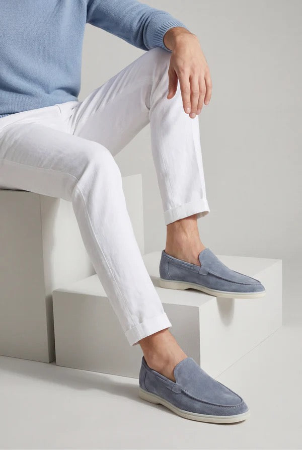Riviera Suède Loafers Baby Blue