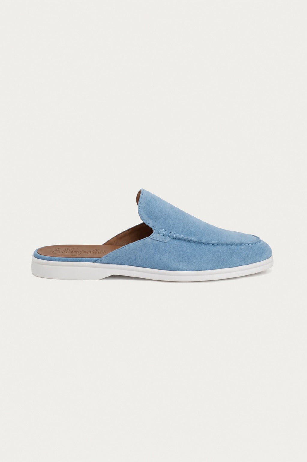Yacht suede mule Brown Light Blue